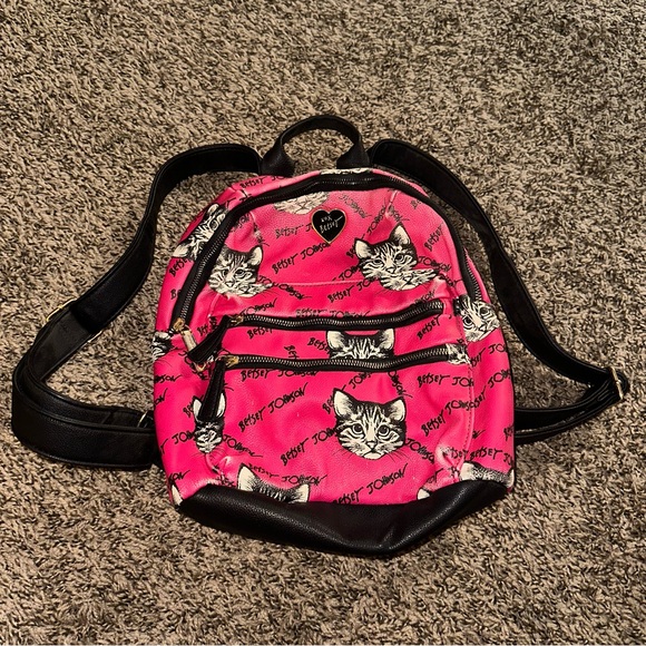 Pink Cat Print Backpack - Picture 4 of 15